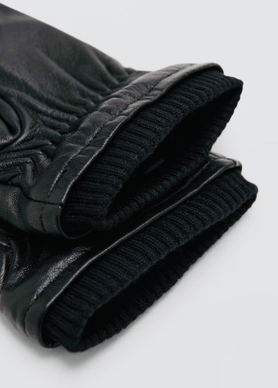 gants 100 % simili-cuir détail froncé