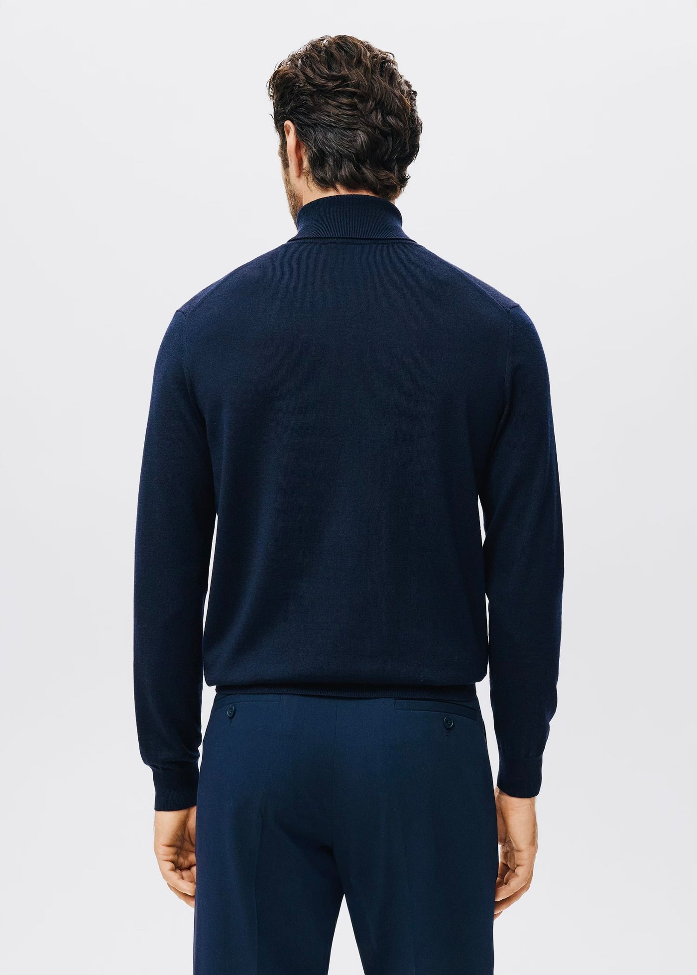 Pull over 100% laine mérinos à col montant