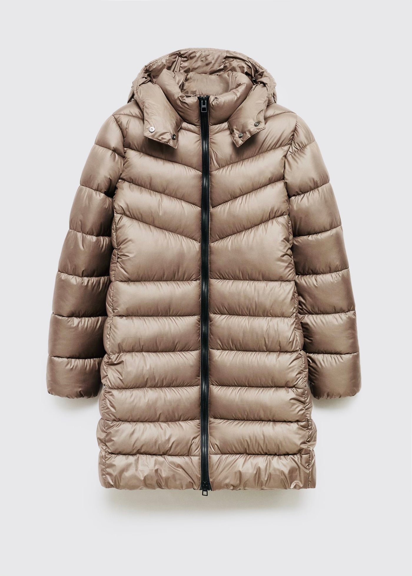 Anorak midi matelassé capuche