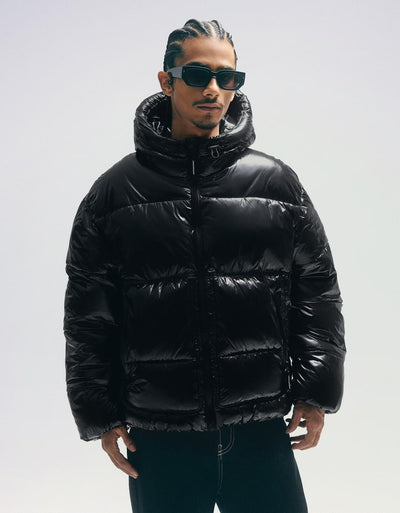 Blouson bouffant à capuche