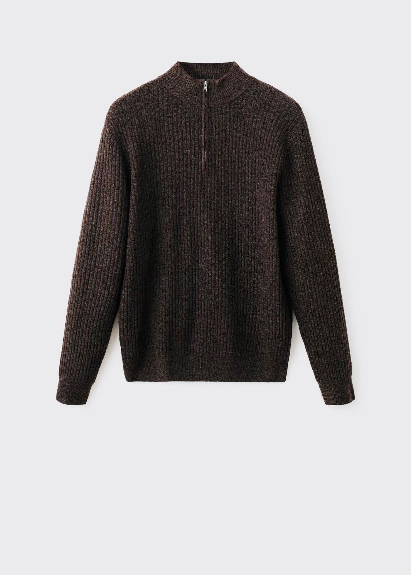 Pull over en maille côtelée à col zippé