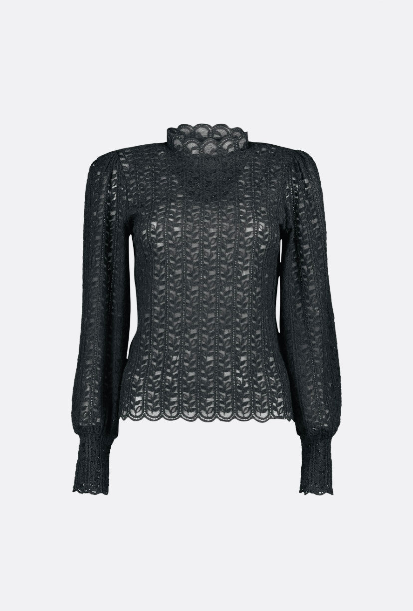 Blouse avec Empiècement en Dentelle