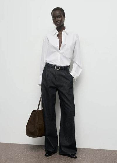 Pantalon Denim Large avec Pinces