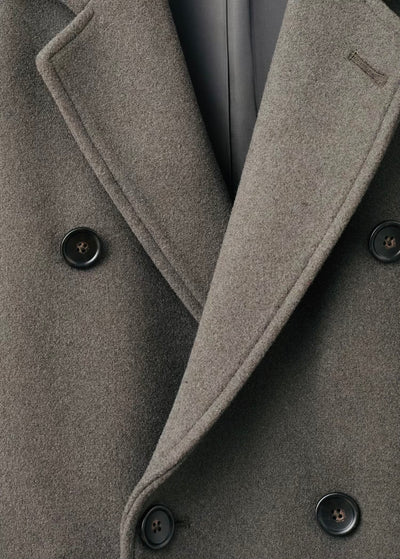 Manteau croisé en laine mélangée