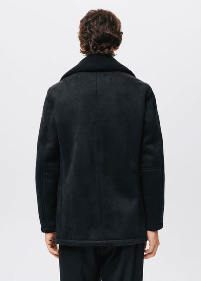 Manteau effet daim imitation mouton retourné