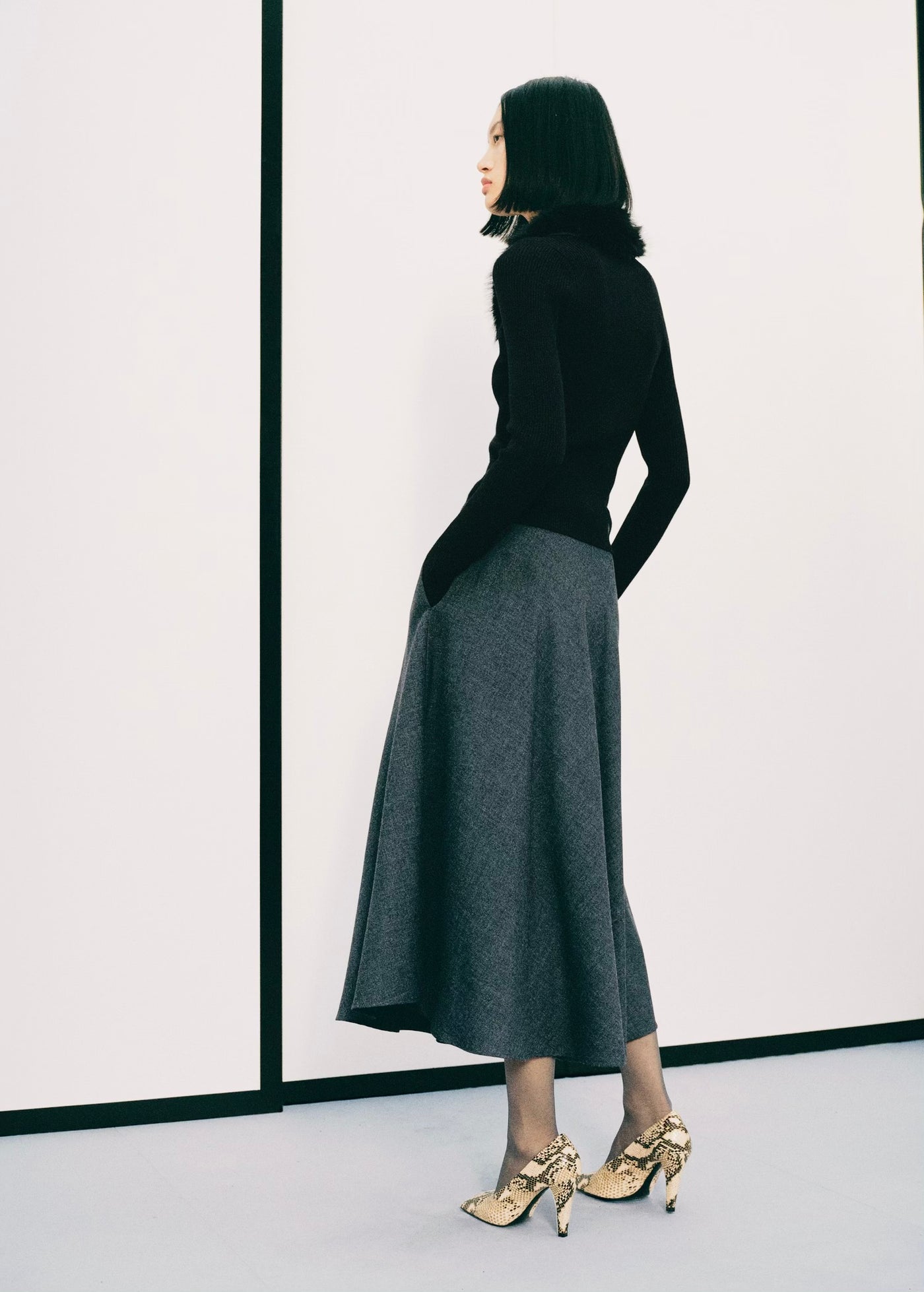 Cardigan à col en imitation fourrure