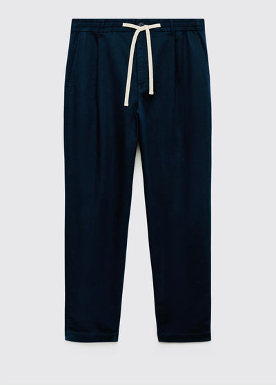 Pantalon Slim Fit Lin avec Cordon