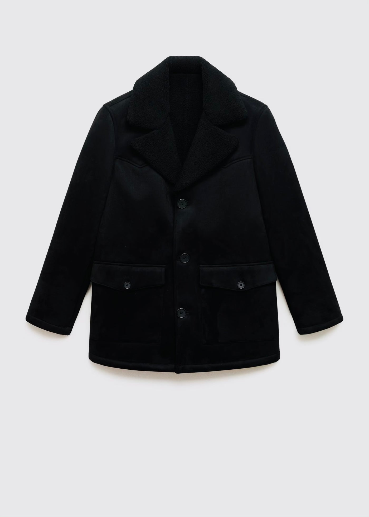 Manteau effet daim imitation mouton retourné