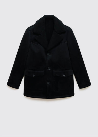 Manteau effet daim imitation mouton retourné