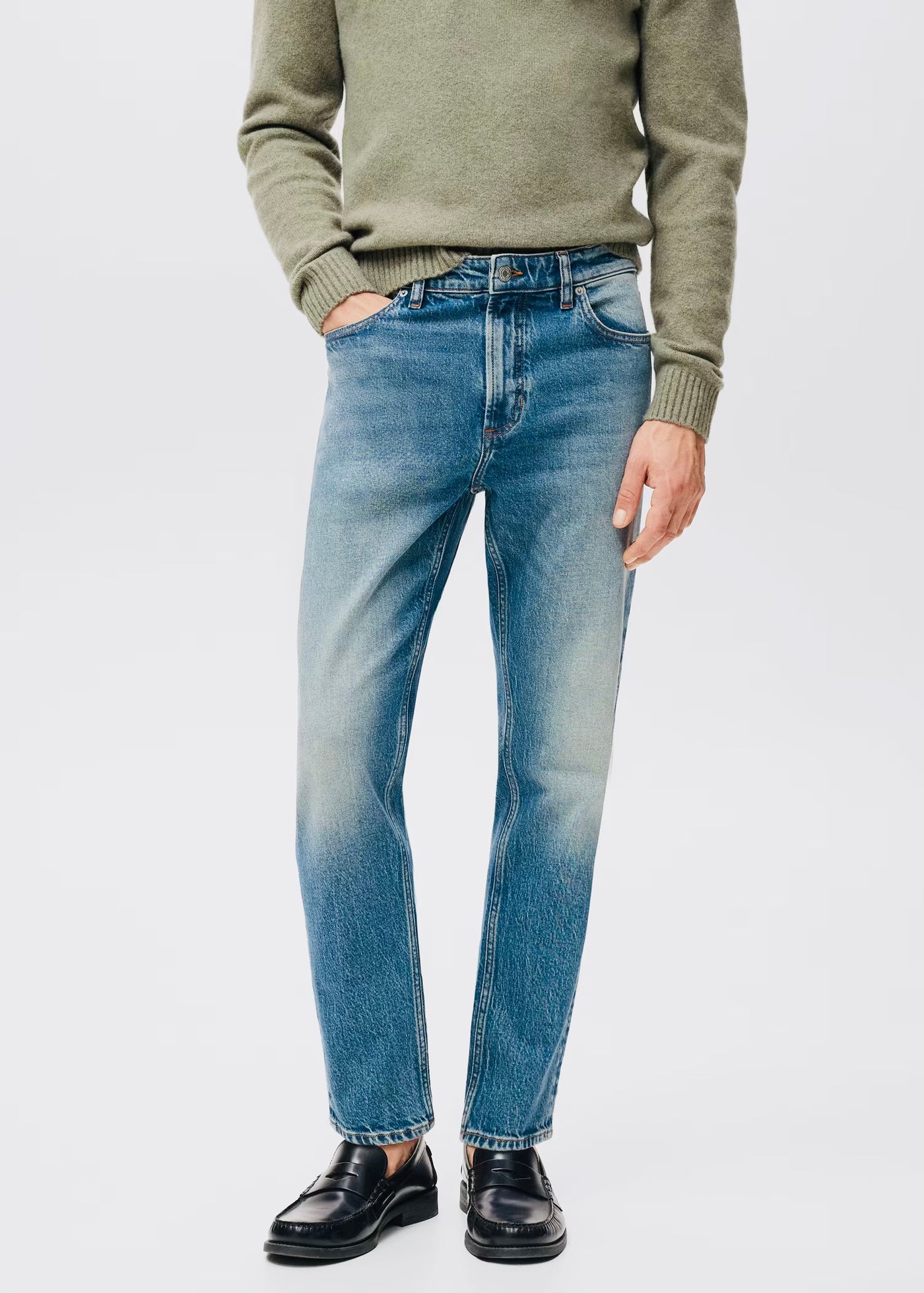 Jean Ben Cropped Tapered-Fit Mango