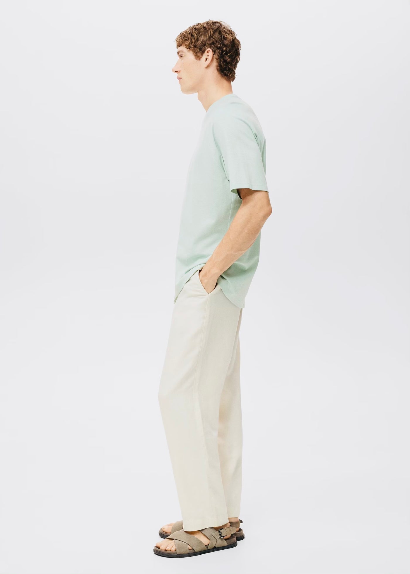 T-Shirt Coton Lin Relaxed-Fit Mango