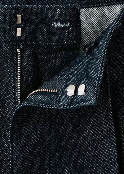 Pantalon Denim Large avec Pinces