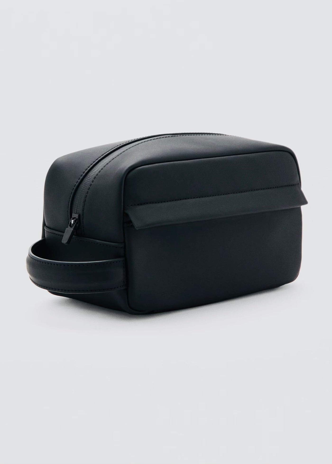 Trousse cuir foulé zip Mango