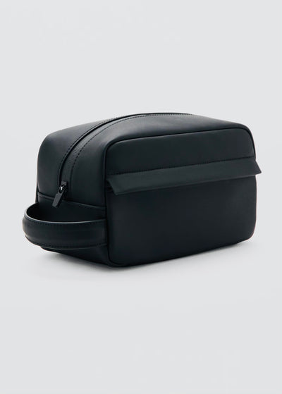 Trousse cuir foulé zip Mango