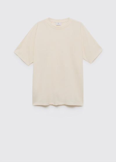 T-Shirt Coton Lin Relaxed-Fit Mango