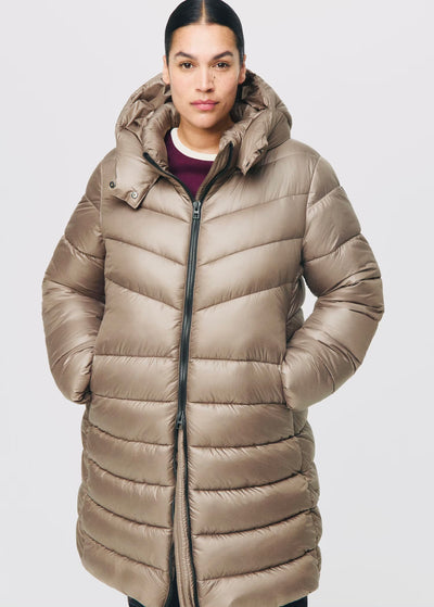 Anorak midi matelassé capuche