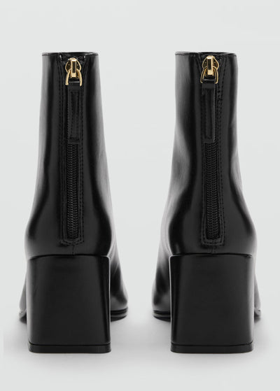 Bottines à talon bloc bout carré