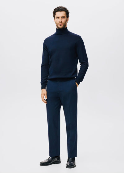 Pull over 100% laine mérinos à col montant