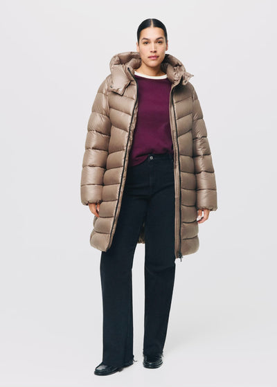 Anorak midi matelassé capuche