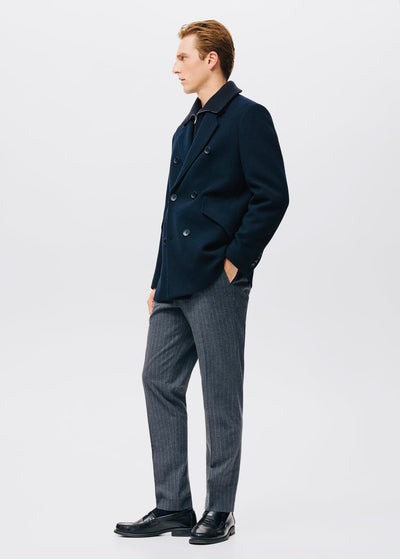 Manteau croisé en laine mélangée