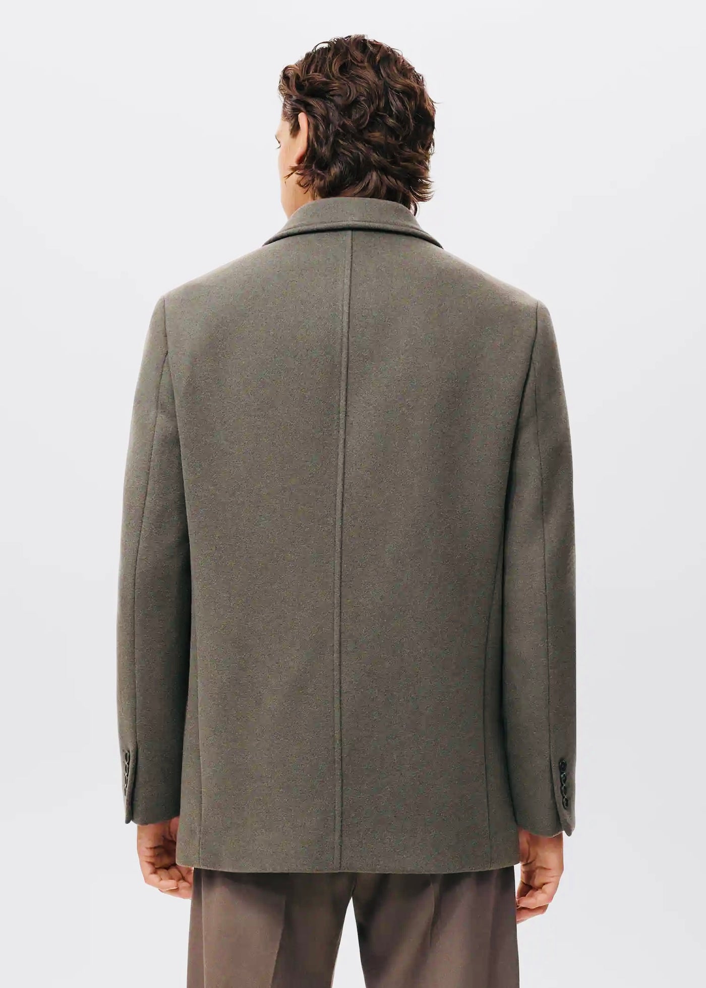 Manteau croisé en laine mélangée