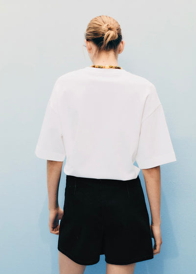 Jupe short en jean croisée