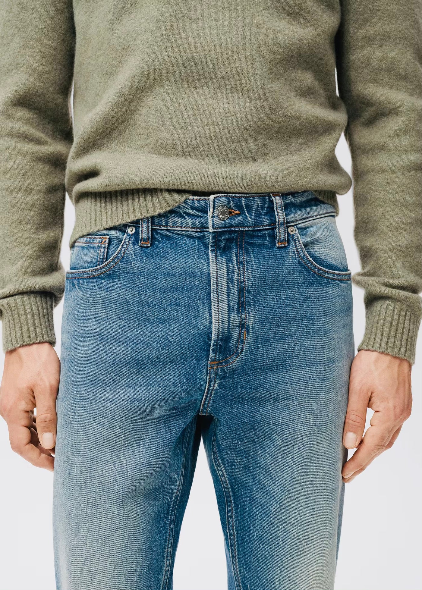 Jean Ben Cropped Tapered-Fit Mango