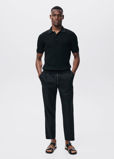 Pantalon Slim Fit Lin avec Cordon