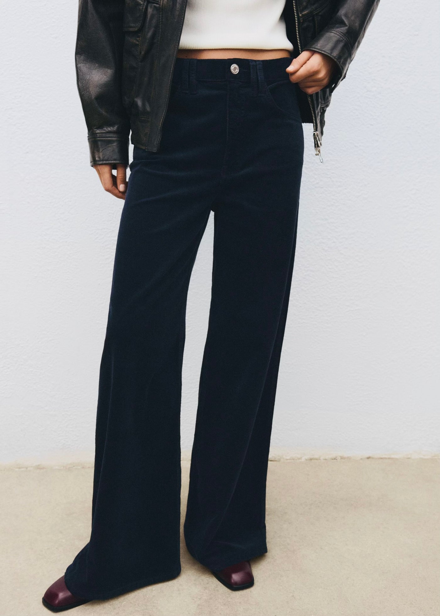 Jean Large en Velours Côtelé