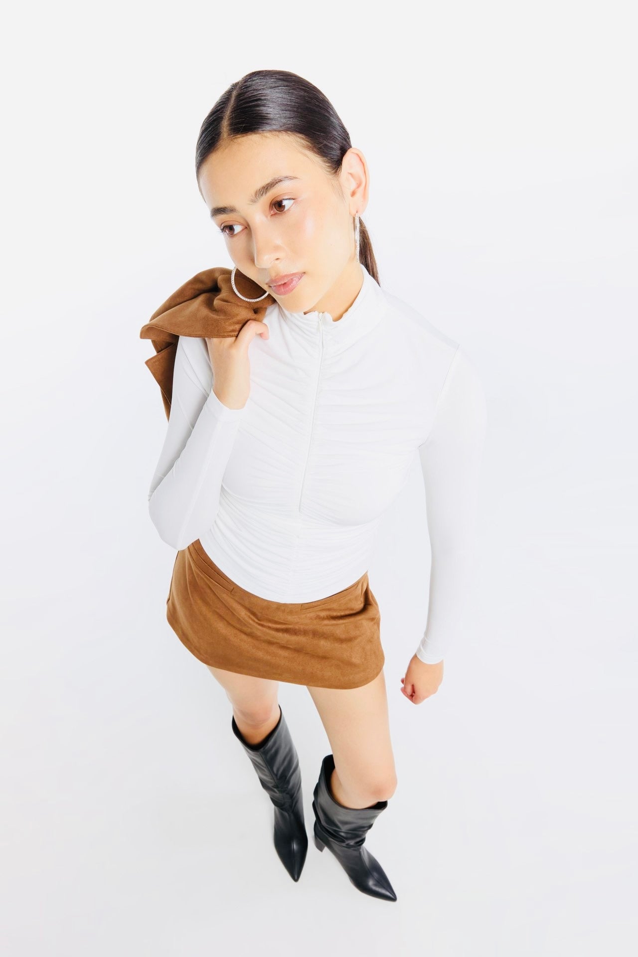 Manche longue avec fermeture éclair