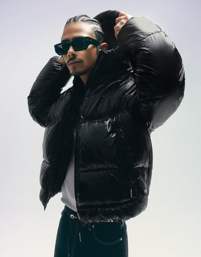 Blouson bouffant à capuche