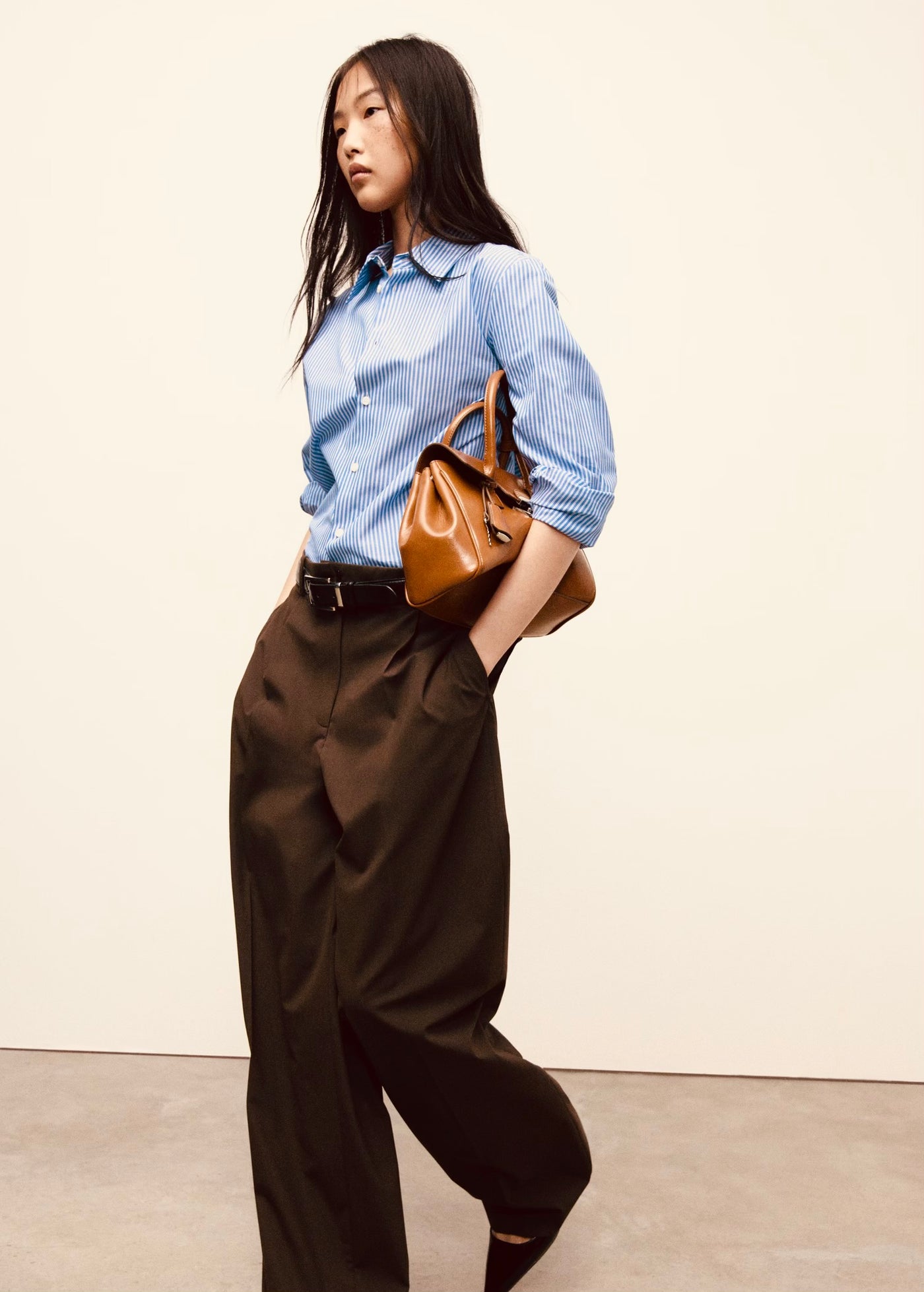 Chemise Droite Mélange Coton et Lyocell