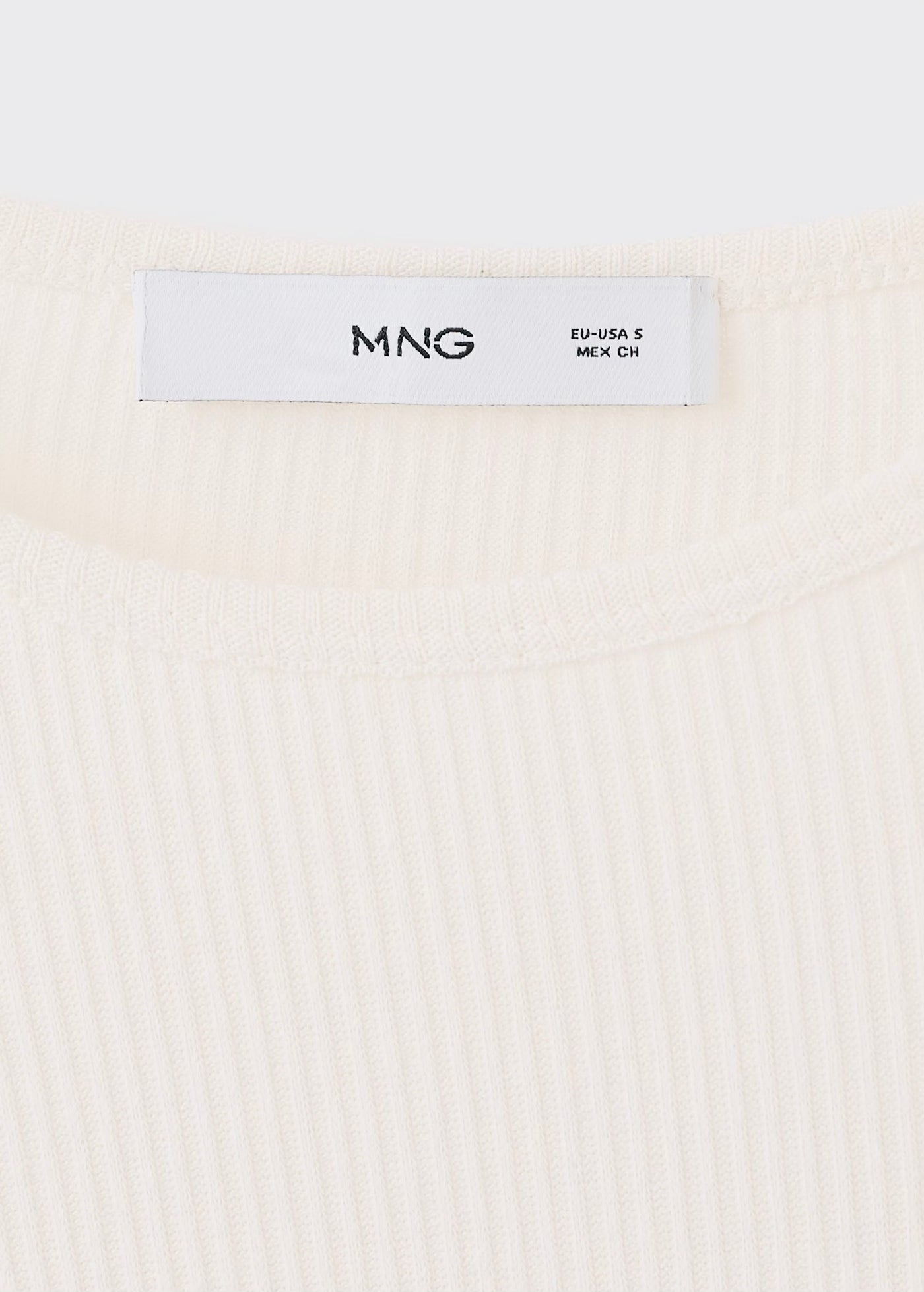 T-shirt Côtelé à Manches Longues