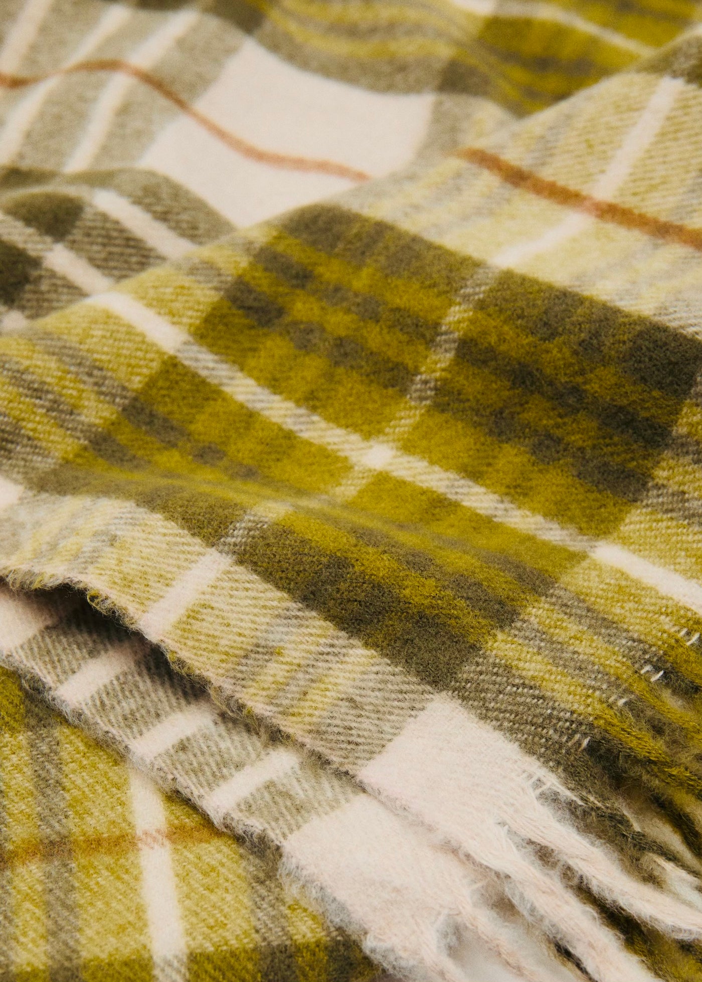 CHECK SCARF WITH FRINGED ENDS