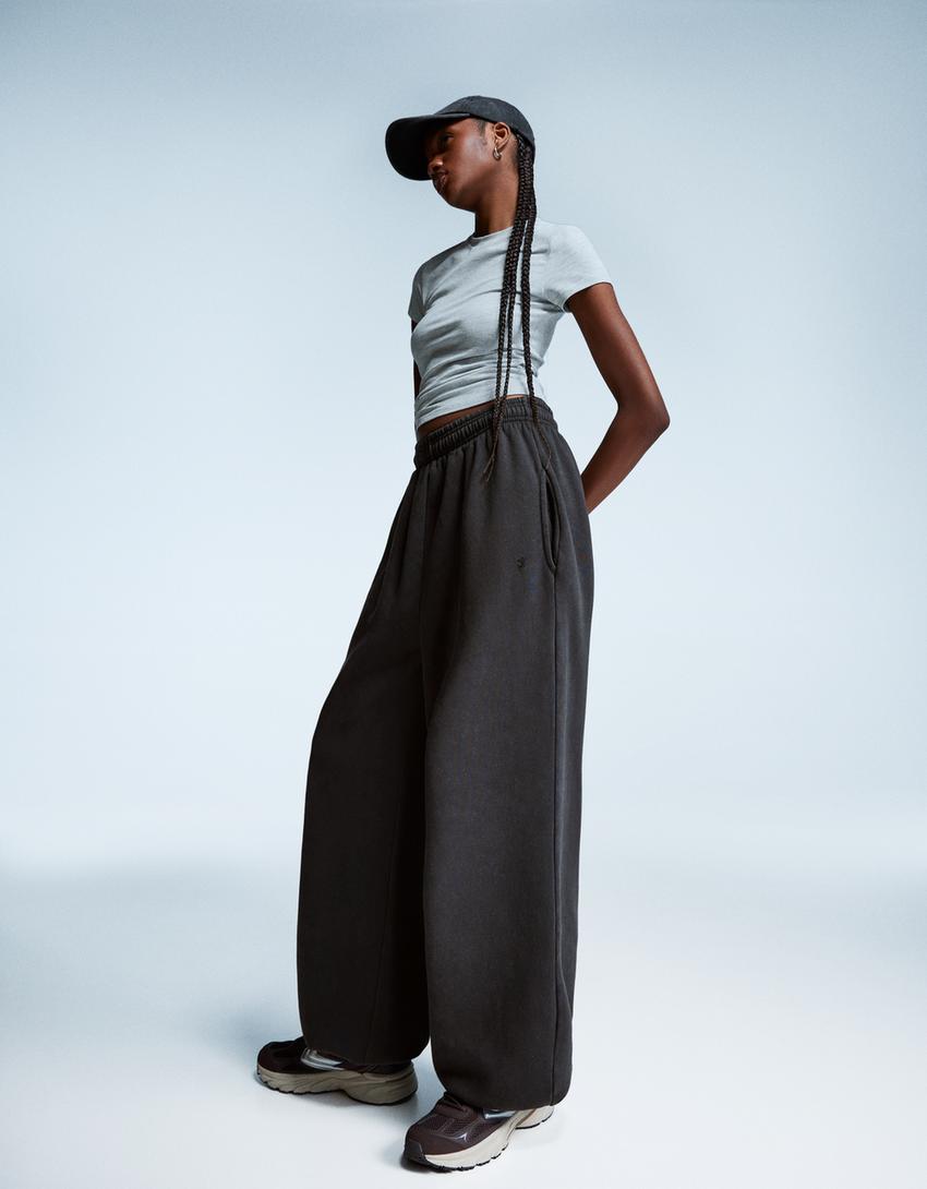 PANTALON JOGGER FIT EN MOLLETON À STOPPERS