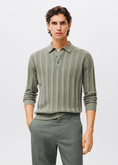 Pull over en maille côtelée à col zippé