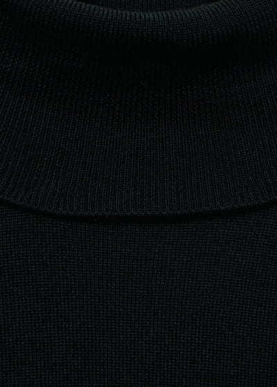 Pull over 100% laine mérinos à col montant