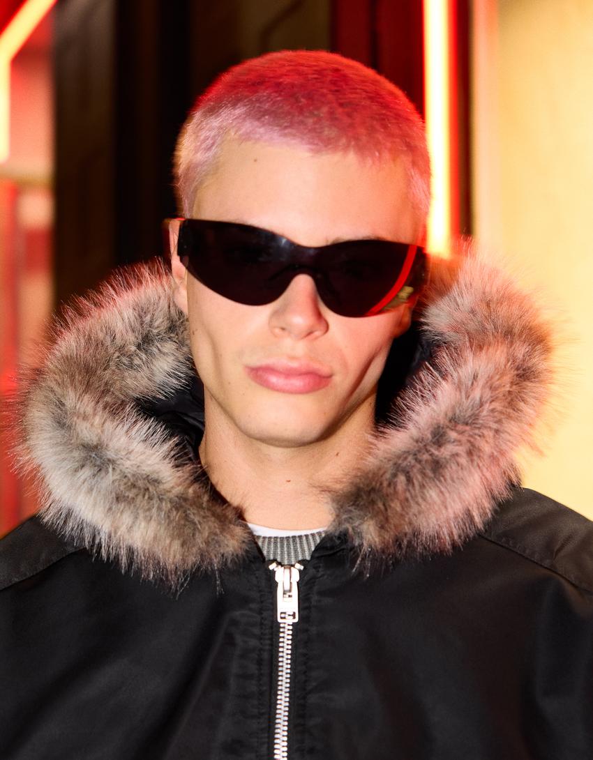 BLOUSON TECHNIQUE COL FAUSSE FOURRURE