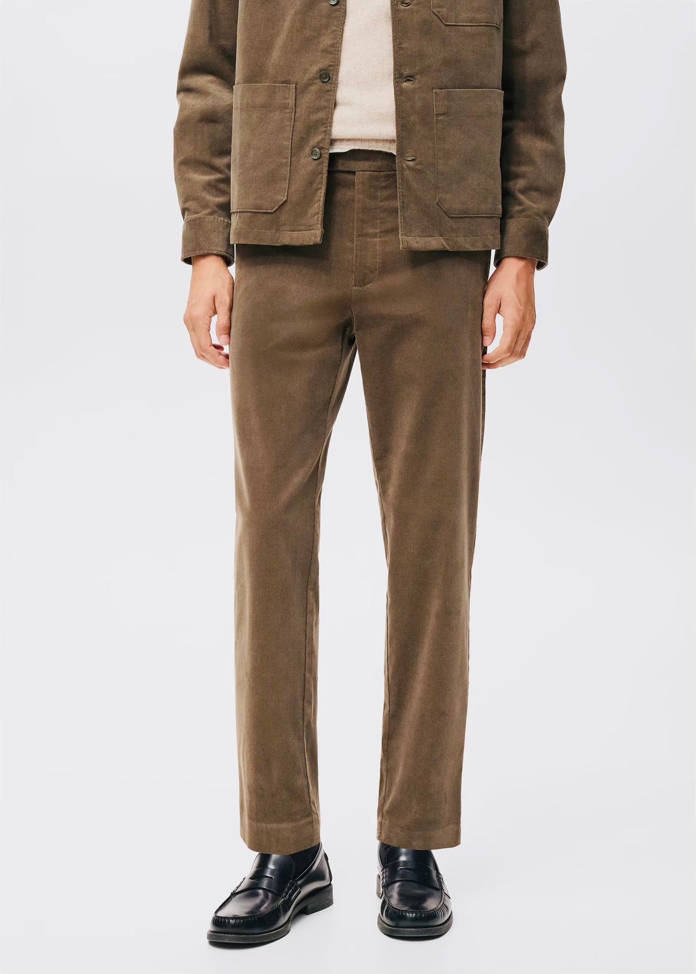 Pantalon Regular Fit Coton Velours Côtelé