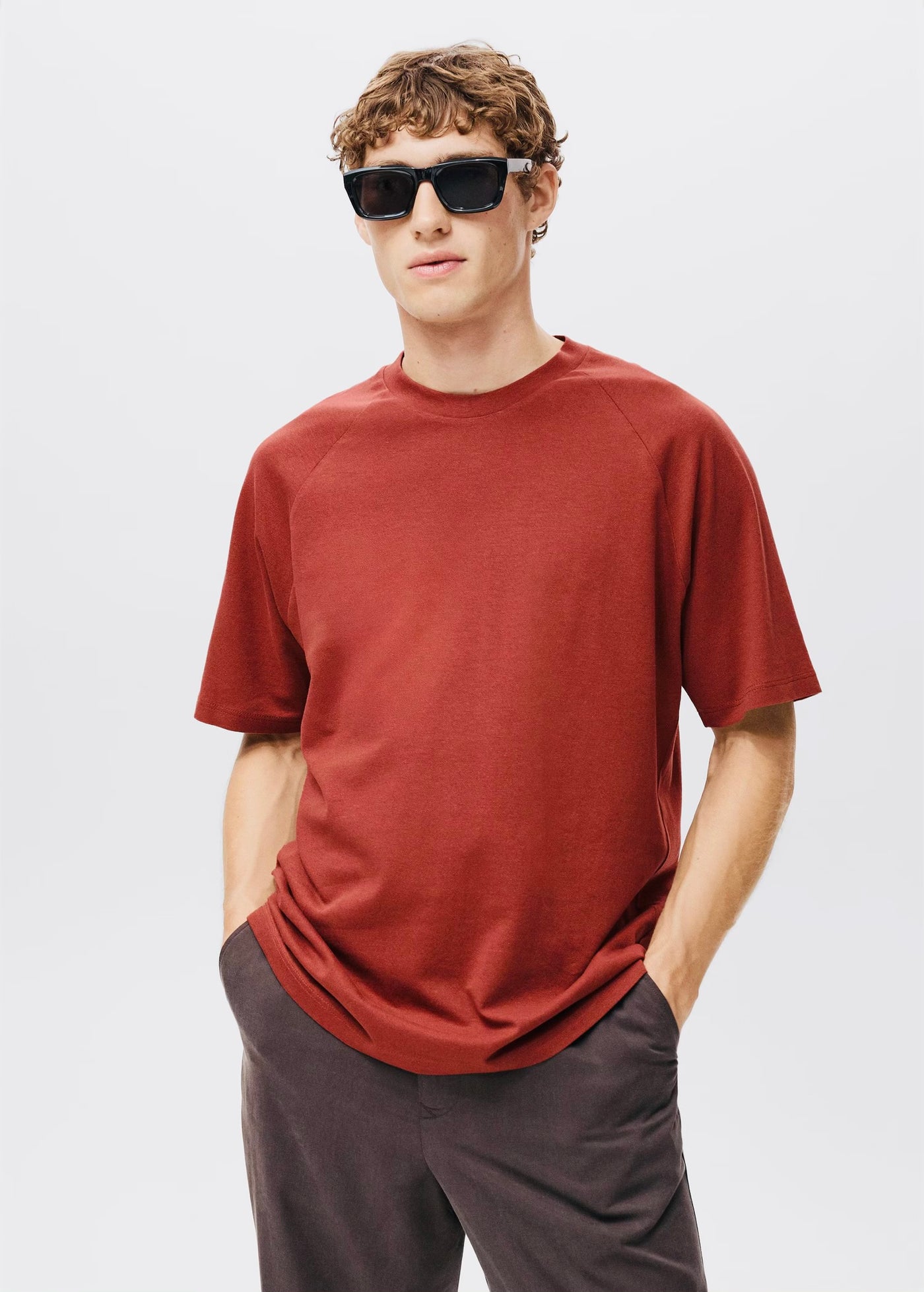 T-Shirt Coton Lin Relaxed-Fit Mango