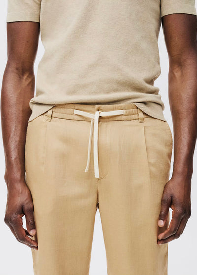 Pantalon Slim Fit Lin avec Cordon