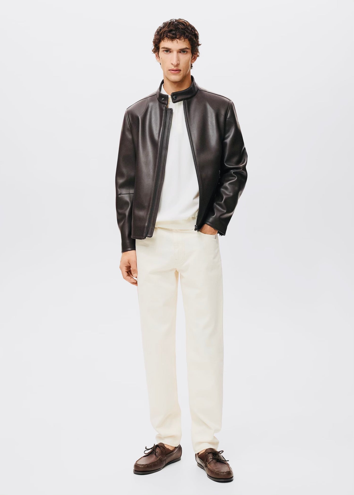 Blouson simili cuir à fermeture éclair