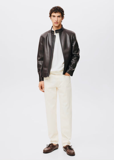 Blouson simili cuir à fermeture éclair