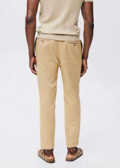 Pantalon Slim Fit Lin avec Cordon