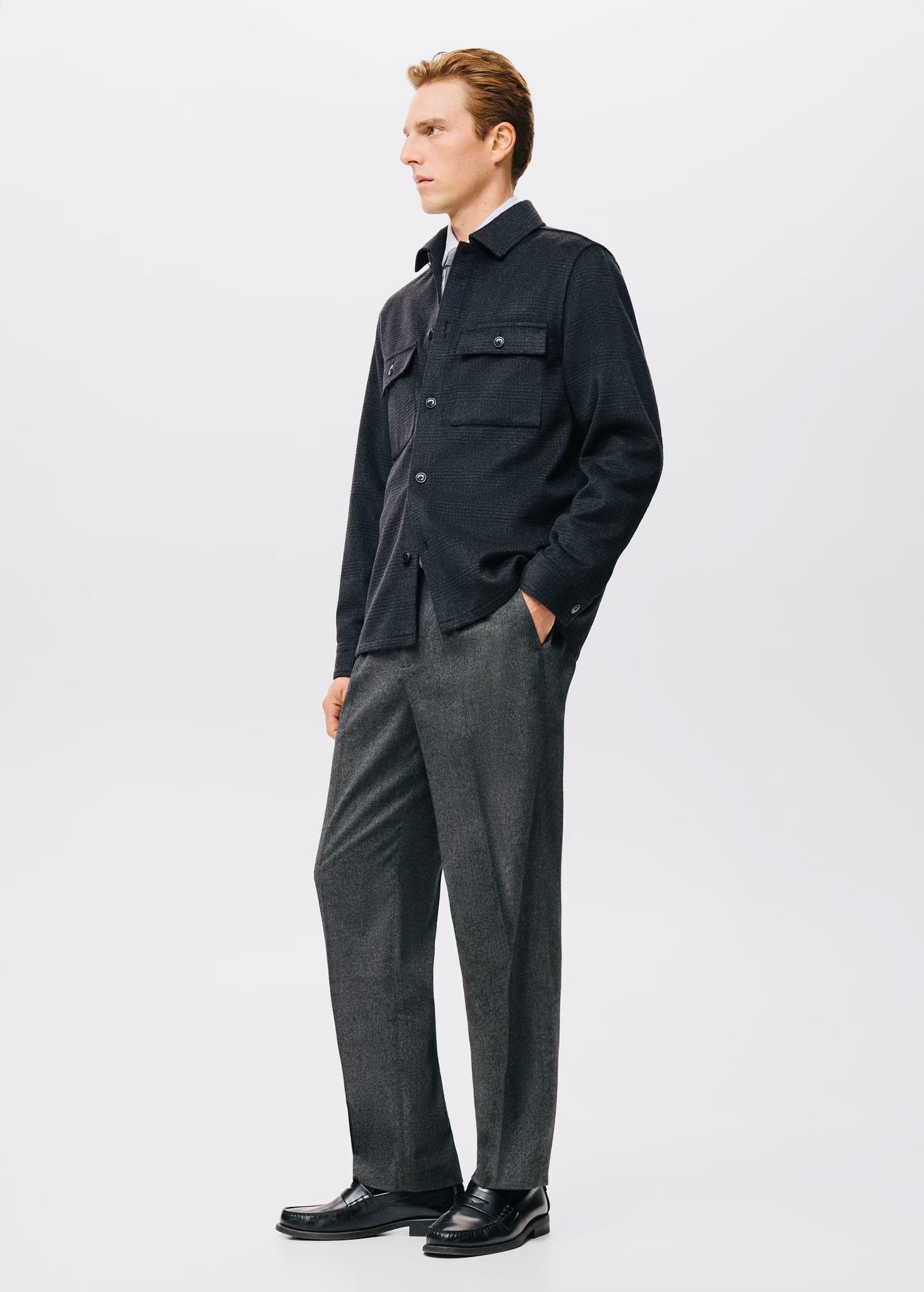 Veste laine mélangée à carreaux