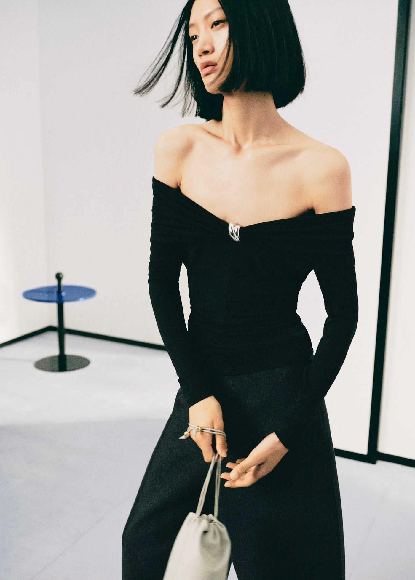 T-shirt Bustier à Détail Métallisé