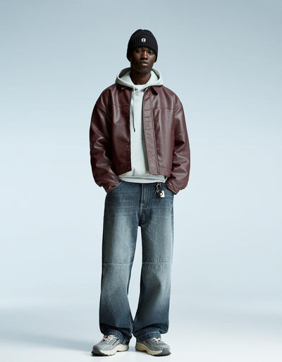 Veste Boxy Fit en Similicuir