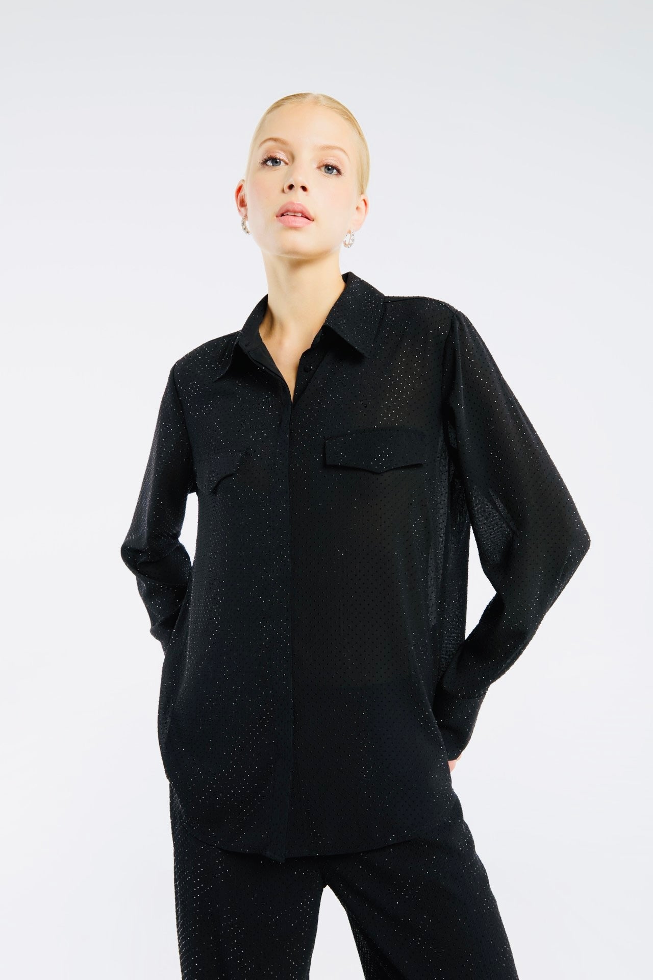 Chemisier avec Pierres Décoratives