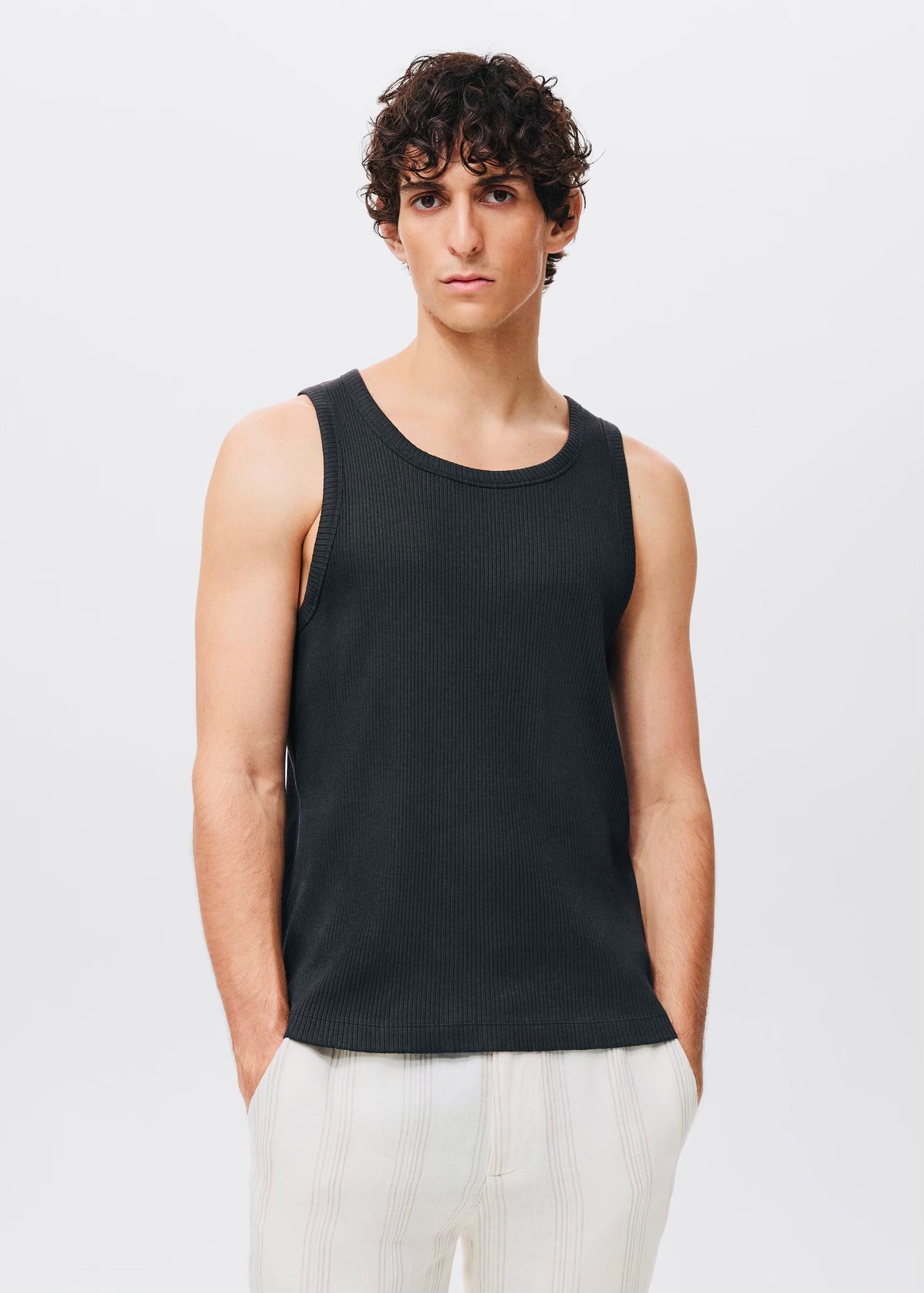 Débardeur Côtelé Slim Fit