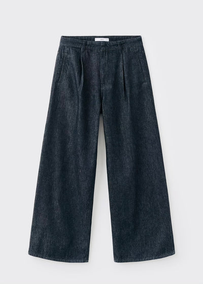 Pantalon Denim Large avec Pinces